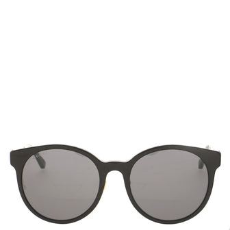 Gucci Interlocking G Web Temple Round Sunglasses Acetate