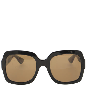 Gucci Interlocking G Web Square Sunglasses Glitter Acetate