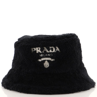 Prada Logo Bucket Hat Printed Terry Cloth