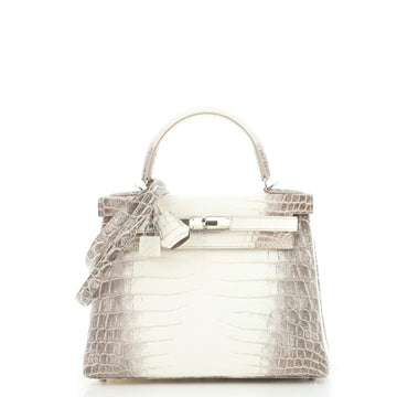 Hermes Kelly Handbag Himalayan Niloticus Crocodile with Palladium Hardware 28