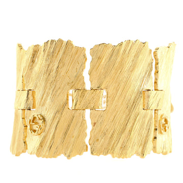 Gucci Interlocking G Bracelet Textured Metal Wide
