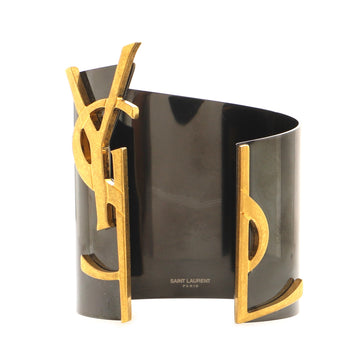 Saint Laurent Classic Monogram Cuff Bracelet Metal Wide