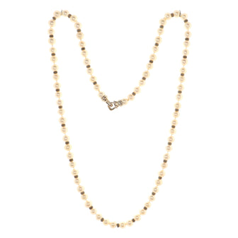 David Yurman Station Long Necklace Pearls with Sterling Silver