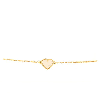 Van Cleef & Arpels Sweet Alhambra Heart Bracelet 18K Yellow Gold and Mother of Pearl