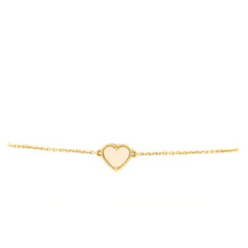 Van Cleef & Arpels Sweet Alhambra Heart Bracelet 18K Yellow Gold and Mother of Pearl