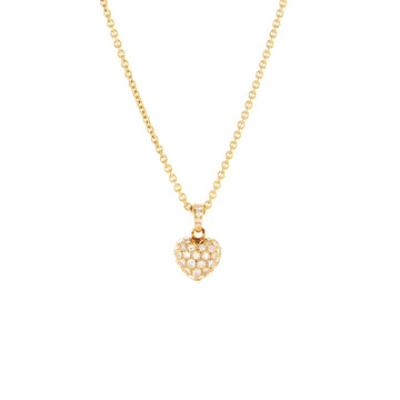 Cartier Heart Pendant Necklace 18K Yellow Gold with Diamonds