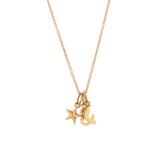 Tiffany & Co. Love Star and Moon Pendant Necklace 18K Rose Gold