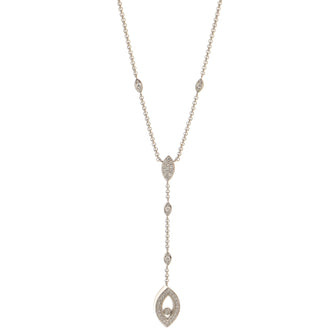 Chopard Happy Diamond Drop Pendant Necklace 18K White Gold with Diamonds and 1 Floating Diamond