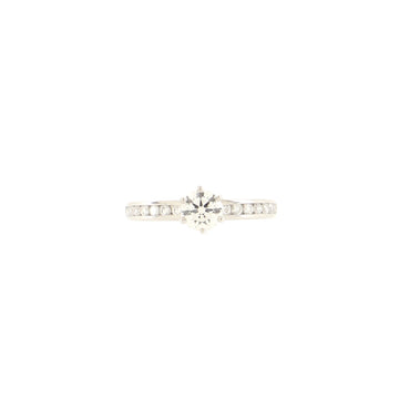 Tiffany & Co. Solitaire Ring with Channel Set Band Platinum with RBC Diamond H/VVS2 0.53CT