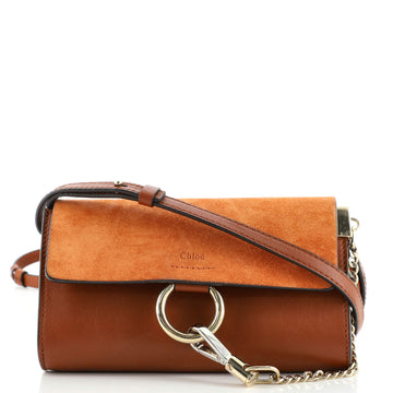 Chloe Faye Shoulder Bag Leather and Suede Mini