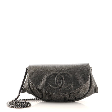 Chanel Half Moon Wallet on Chain Caviar