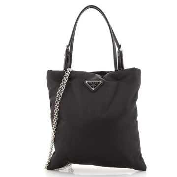 Prada Convertible Chain Flat Tote Tessuto Small