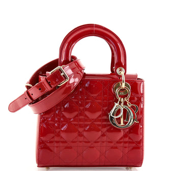 Christian Dior Lady Dior Bag Cannage Quilt Patent Small