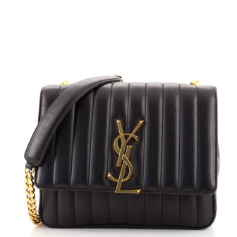Saint Laurent Vicky Crossbody Bag Vertical Quilted Leather Large