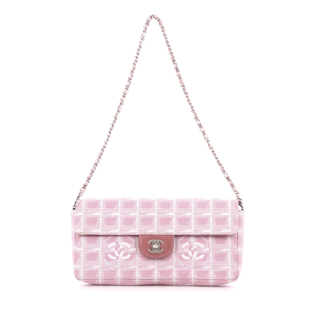 Buy Chanel Travel Line Flap Bag Quilted Nylon East West Pink 1501909