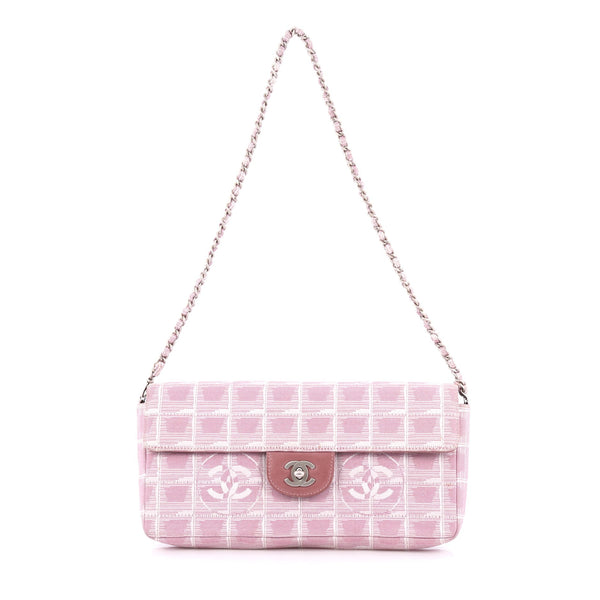 Travel Line Flap Bag Quilted Nylon East West