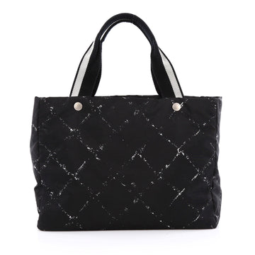 Chanel Travel Line Tote Printed Nylon Large Black