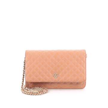 Chanel Wallet on Chain Quilted Goatskin Pink