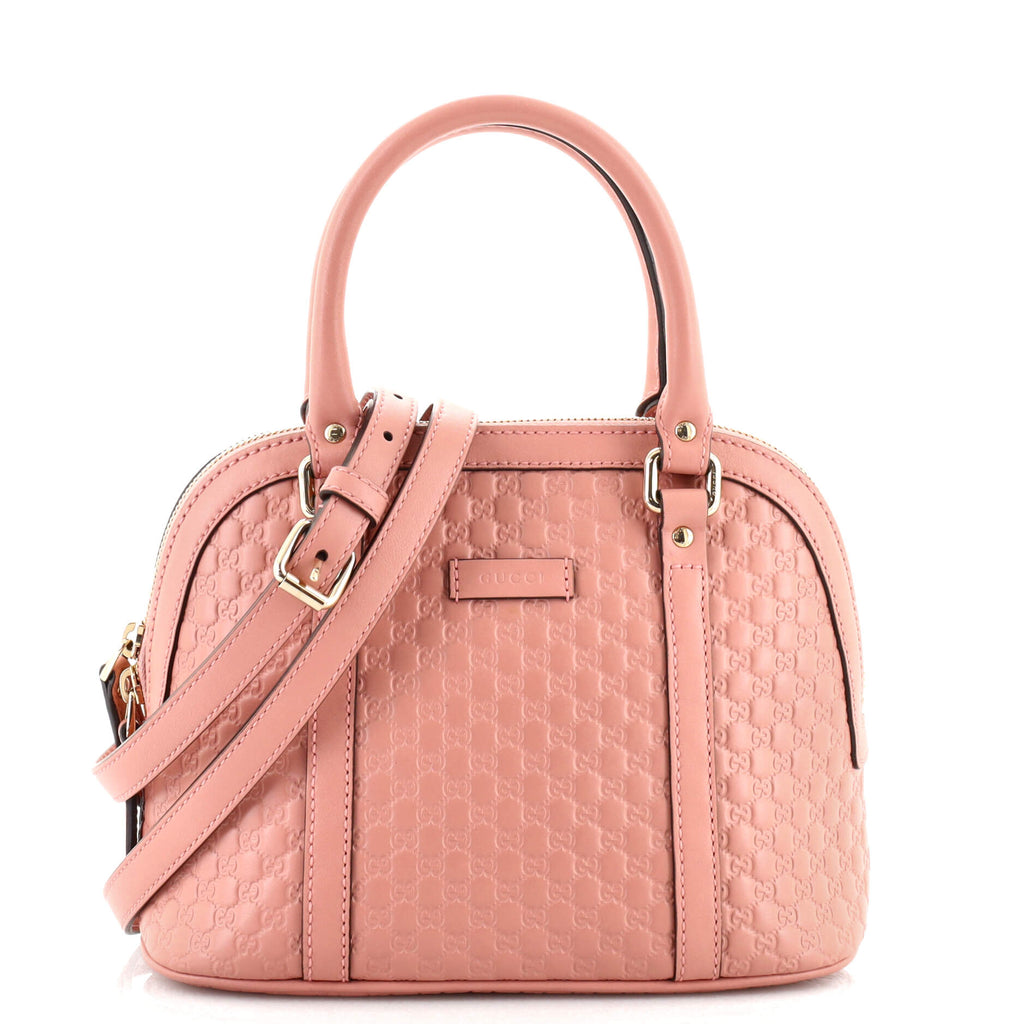 Gucci Convertible Dome Satchel (Outlet) Microguccissima Leather Mini Pink