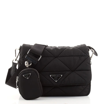 Prada Padded Flap Shoulder Bag Quilted Tessuto