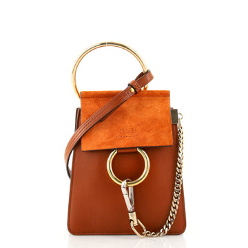 Chloe Faye Bracelet Crossbody Bag Leather and Suede Mini