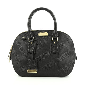 Burberry Orchard Bag Embossed Check Leather Small Black