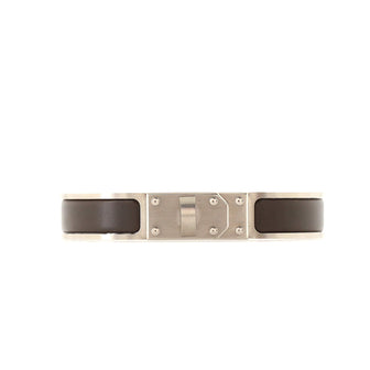 Hermes Kelly Men Bracelet Brushed Palladium and Enamel