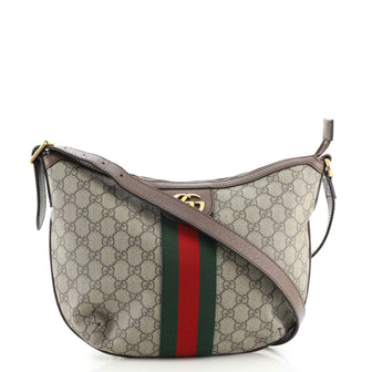 Gucci Ophidia Half Moon Hobo GG Coated Canvas Small