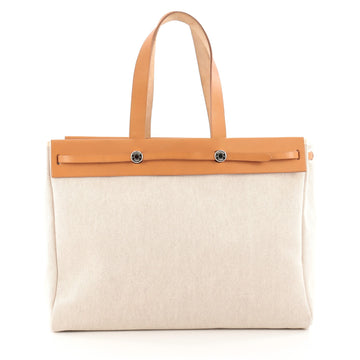 Hermes Herbag Cabas Toile and Leather GM neutral