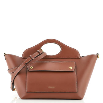 Burberry Soft Pocket Tote Leather Mini