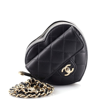 Chanel CC in Love Heart Belt Bag Quilted Lambskin