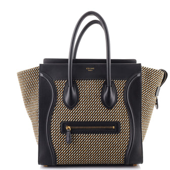 Celine Luggage Bag Woven Cotton Mini