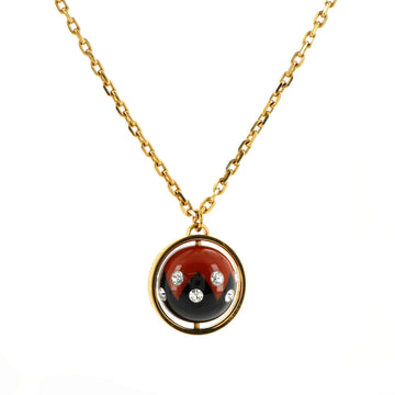 Louis Vuitton Spinning Sphere Pendant Necklace Metal and Crystal Embellished Resin