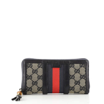 Gucci Rania Web Zip Around Wallet GG Canvas