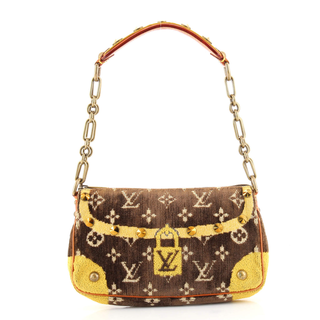 Louis+Vuitton+Pochette+Accessoires+Shoulder+Bag+Brown+Velvet for