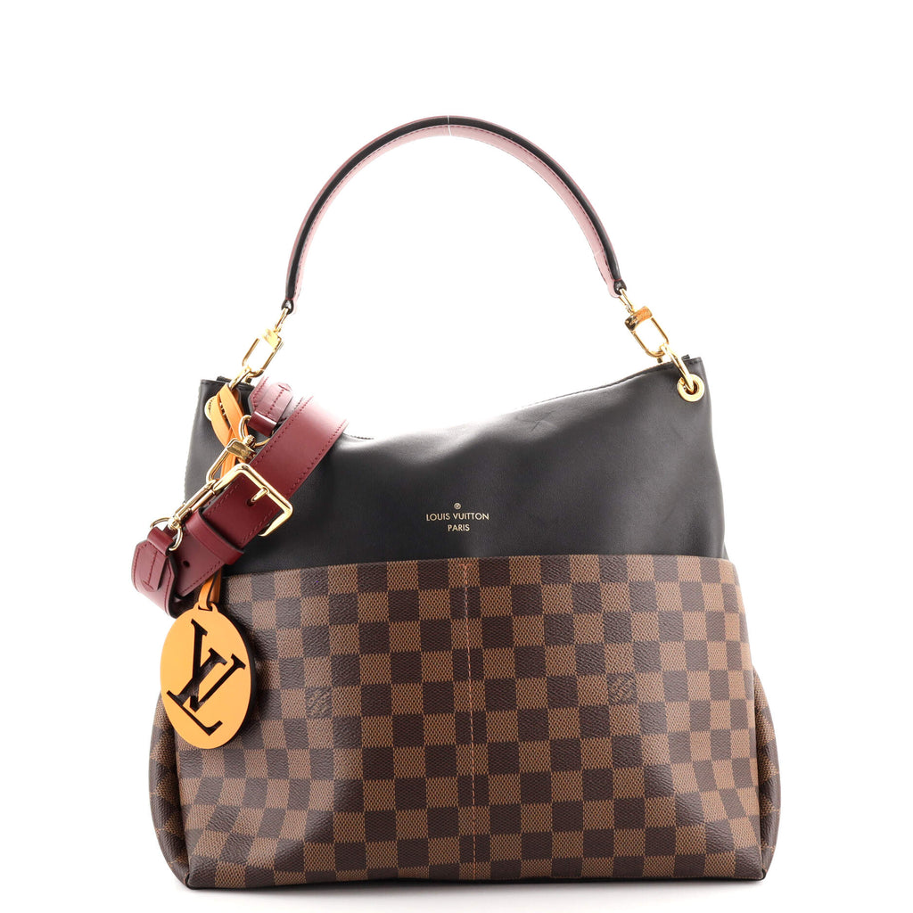 Louis Vuitton Maida Handbag Damier with Leather Black 2107951