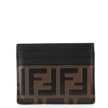 Fendi Card Holder Zucca Embossed Leather