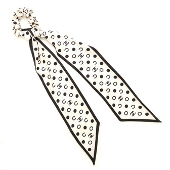 Chanel Scrunchie and Twilly Hair Tie Set Printed Silk