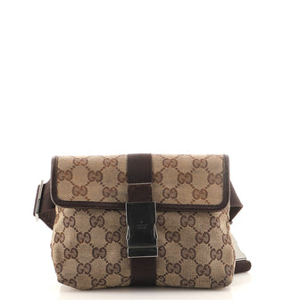 Gucci Buckle Waist Bag GG Canvas Small