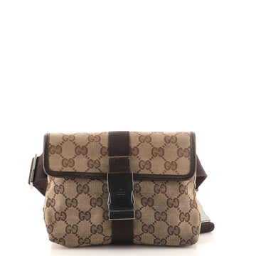 Gucci Buckle Waist Bag GG Canvas Small