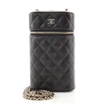 Chanel Classic Vanity Phone Holder with Chain Quilted Caviar