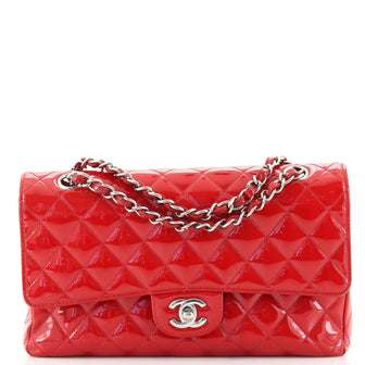 Chanel Classic Double Flap Bag Quilted Patent Medium
