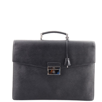 Prada Key Lock Briefcase Saffiano Leather Large