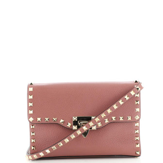 Valentino Rockstud Flip Lock Flap Bag Leather Medium