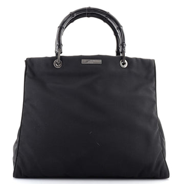 Gucci Vintage Bamboo Handle Tote GG Nylon Medium