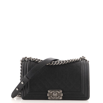Chanel Boy Flap Bag Quilted Caviar Old Medium