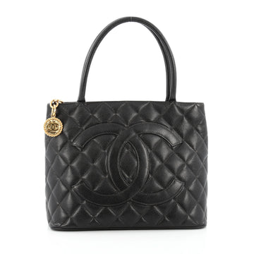 Chanel Medallion Tote Quilted Caviar black