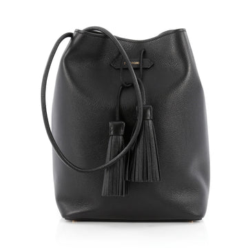 Tom Ford Tassel Bucket Bag Leather Medium black