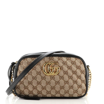 Gucci GG Marmont Shoulder Bag Diagonal Quilted GG Canvas Small