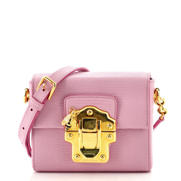Dolce & Gabbana Lucia Shoulder Bag Lizard Embossed Leather Mini